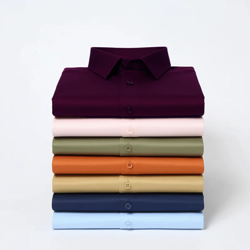 Men's Satin Lycra formal  Full Sleeve shirt Dark Maroon