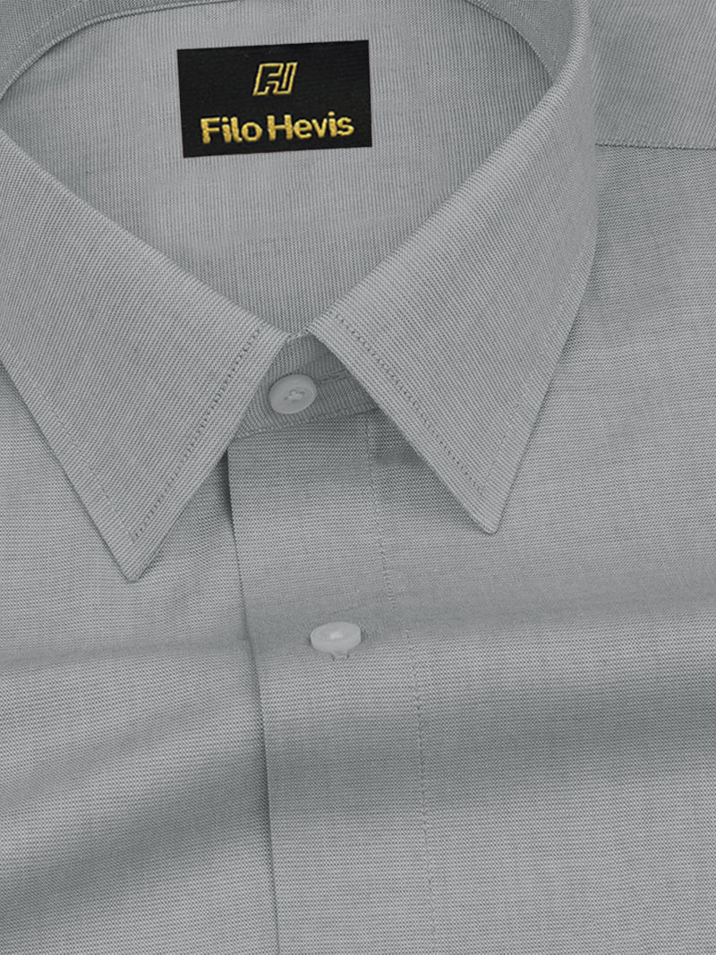 Filafil Fabric Regular Fit Single Pocket Formal Shirt Full Sleeve - Grey