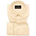 PLATINUM COTTON SATIN FORMAL SHIRT FOR MEN (Single Pocket)-Beige
