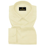 PLATINUM COTTON SATIN FORMAL SHIRT FOR MEN (Single Pocket)-Cream