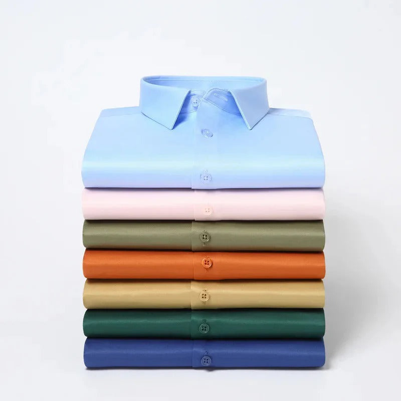 Men's Satin Lycra formal  Full Sleeve Shirt Sky Blue