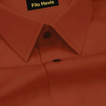 PLATINUM COTTON SATIN FORMAL SHIRT FOR MEN (Single Pocket)-Orange