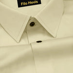 PLATINUM COTTON SATIN FORMAL SHIRT FOR MEN (Single Pocket)-Cream