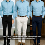 PLATINUM COTTON SATIN FORMAL SHIRT FOR MEN (Single Pocket)-Sky Blue
