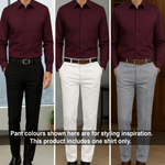 PLATINUM COTTON SATIN FORMAL SHIRT FOR MEN (Single Pocket)-Wine