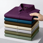 Men's Premium Stretch Formal Shirt with Gold Collar Pins | Wrinkle-Resistant | Party & Office Wear | Wine