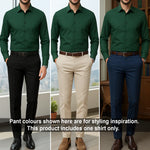 Men's Satin Lycra formal Full Sleeve Shirt Mint Green