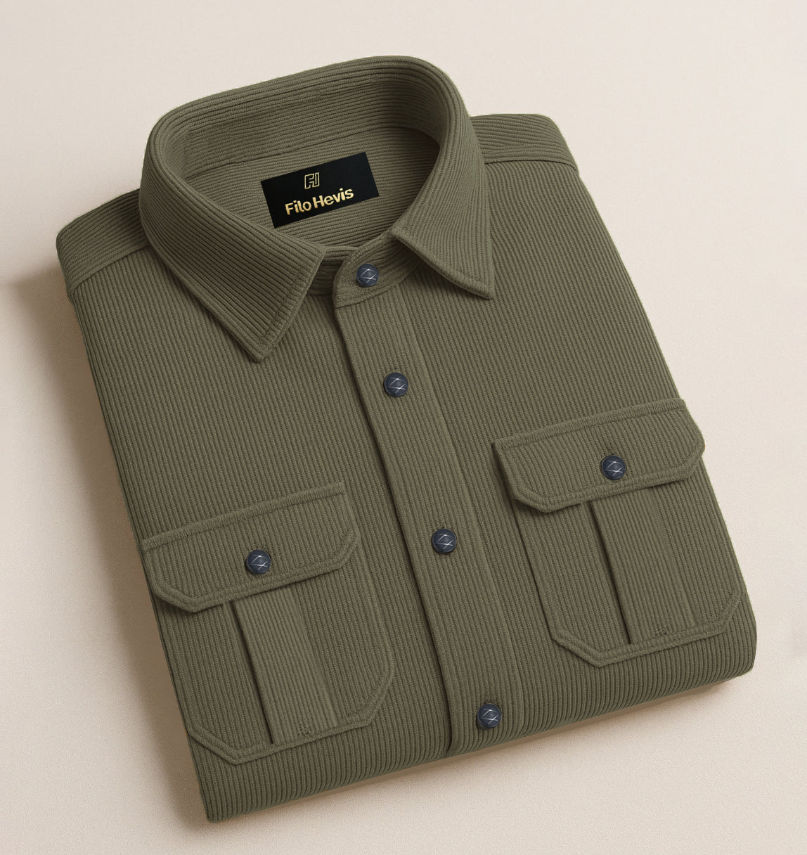 MEN’S CORDUROY SHIRT FOR WINTER STYLE | 21-WALES CORDUROY | DOUBLE POCKET | Mustard