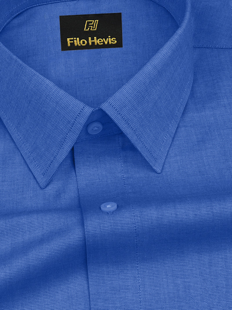 Filafil Fabric Regular Fit Single Pocket Formal Shirt Full Sleeve - Royal Blue