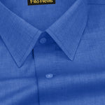 Filafil Fabric Regular Fit Single Pocket Formal Shirt Full Sleeve - Royal Blue