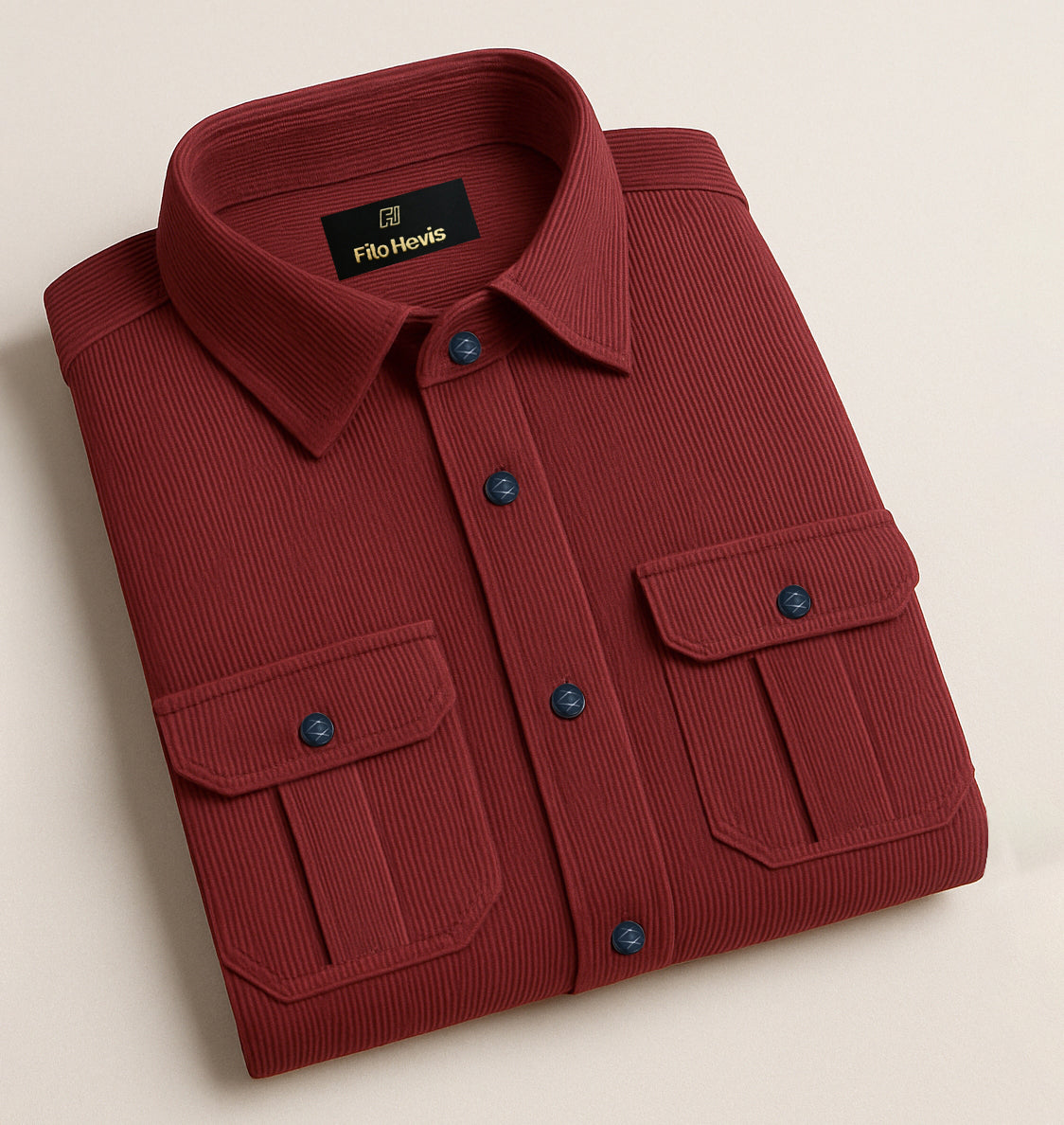 MEN’S CORDUROY SHIRT FOR WINTER STYLE | 21-WALES CORDUROY | DOUBLE POCKET | Red