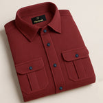 MEN’S CORDUROY SHIRT FOR WINTER STYLE | 21-WALES CORDUROY | DOUBLE POCKET | Red