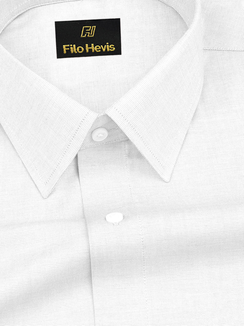 Filafil Fabric Regular Fit Single Pocket Formal Shirt Full Sleeve - White